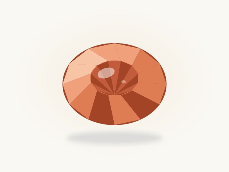 1.85 ct Ceylon padparadscha sapphire, oval cut